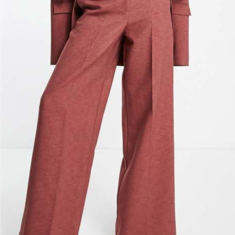 Elegant Women's Wide-Leg Pants in Rust